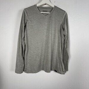Patagonia Mens Capilene Daily Baselayer Grey Long Sleeve V-Neck T-Shirt Medium